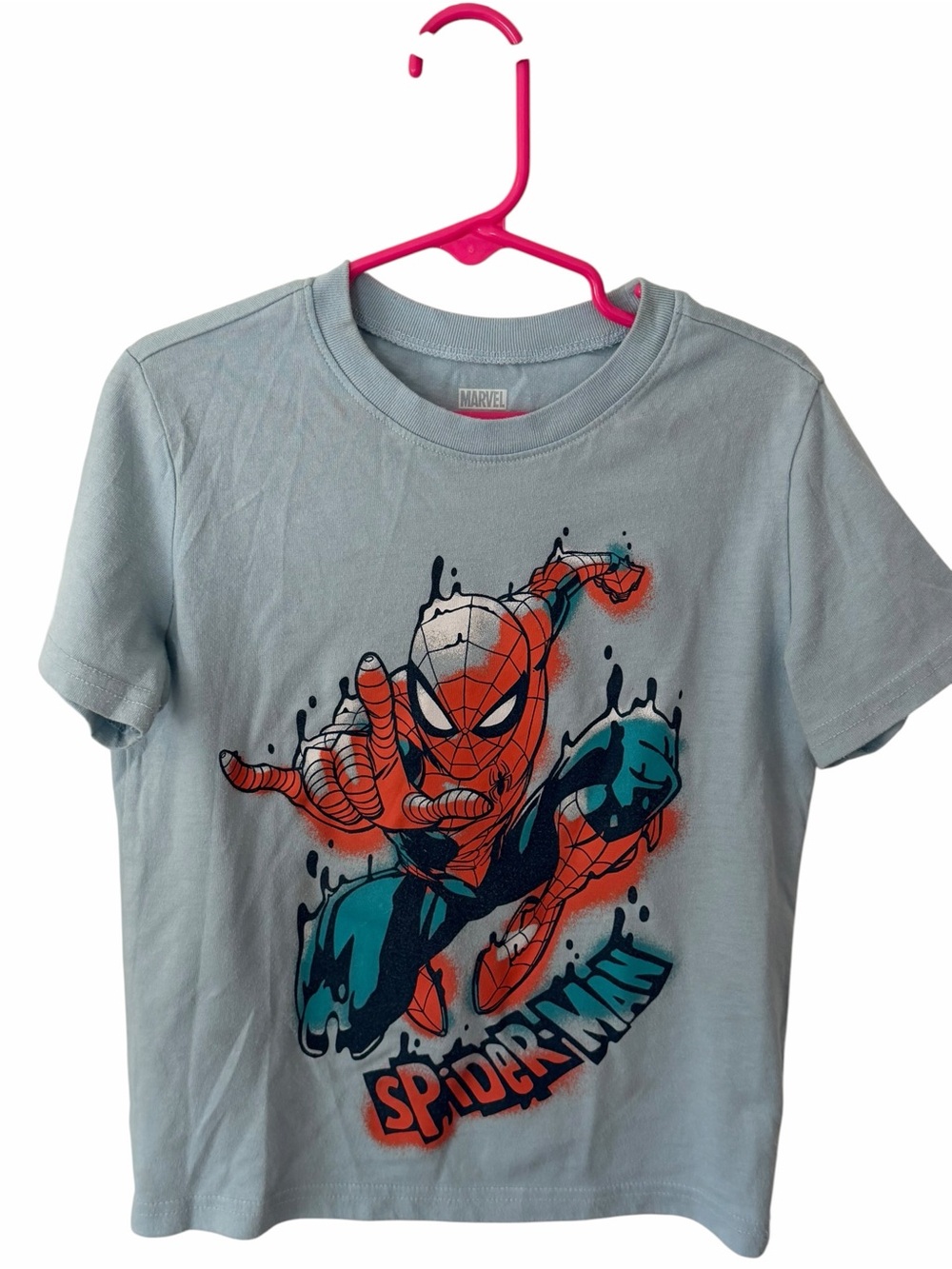 Jumping Beans Marvel Spider-Man Graphic Tee Blue Short Sleeve Boys Size 5